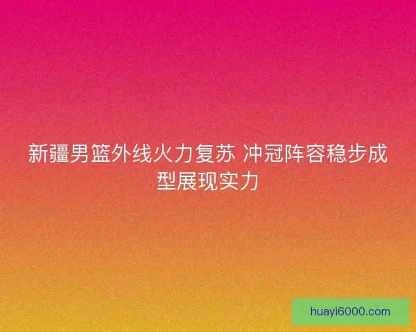 新疆男篮外线火力复苏 冲冠阵容稳步成型展现实力