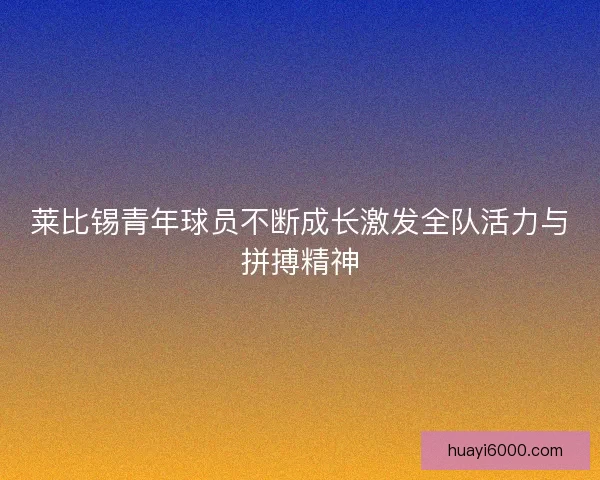 莱比锡青年球员不断成长激发全队活力与拼搏精神 莱比锡青年球员不断成长激发全队活力与拼搏精神