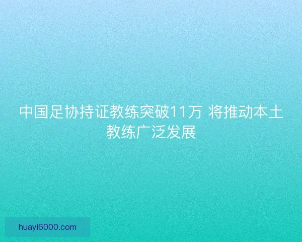 中国足协持证教练突破11万 将推动本土教练广泛发展 中国足协持证教练突破11万 将推动本土教练广泛发展
